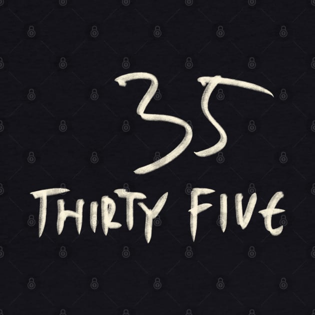 Hand Drawn Letter Number 35 Thirty Five by Saestu Mbathi